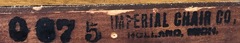 Stamped model # and "Imperial Chair Co." signature.
